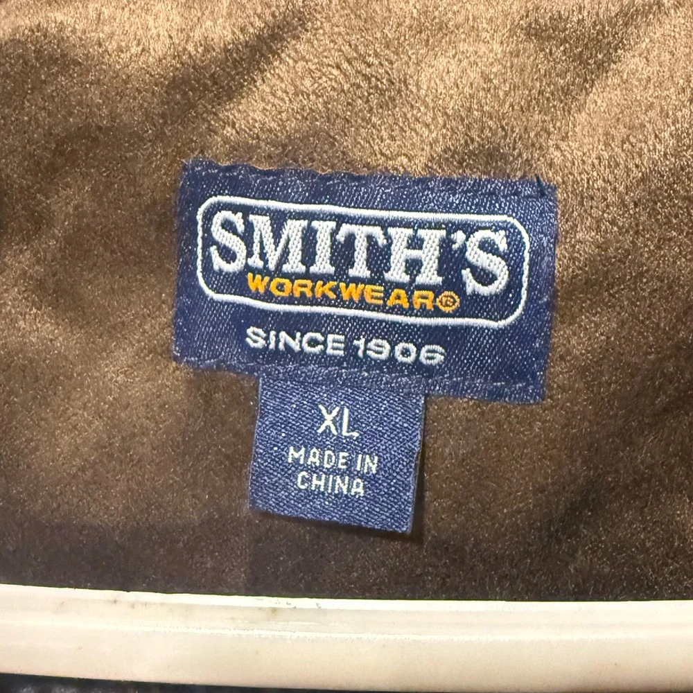 Smiths Workwear Vest Mens XL brown Sherpa lined Sweater Fleece zip pockets NWT